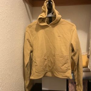 ADIDAS SHORT FLEECE HOODIE COLOR MUSTARD SIZE S